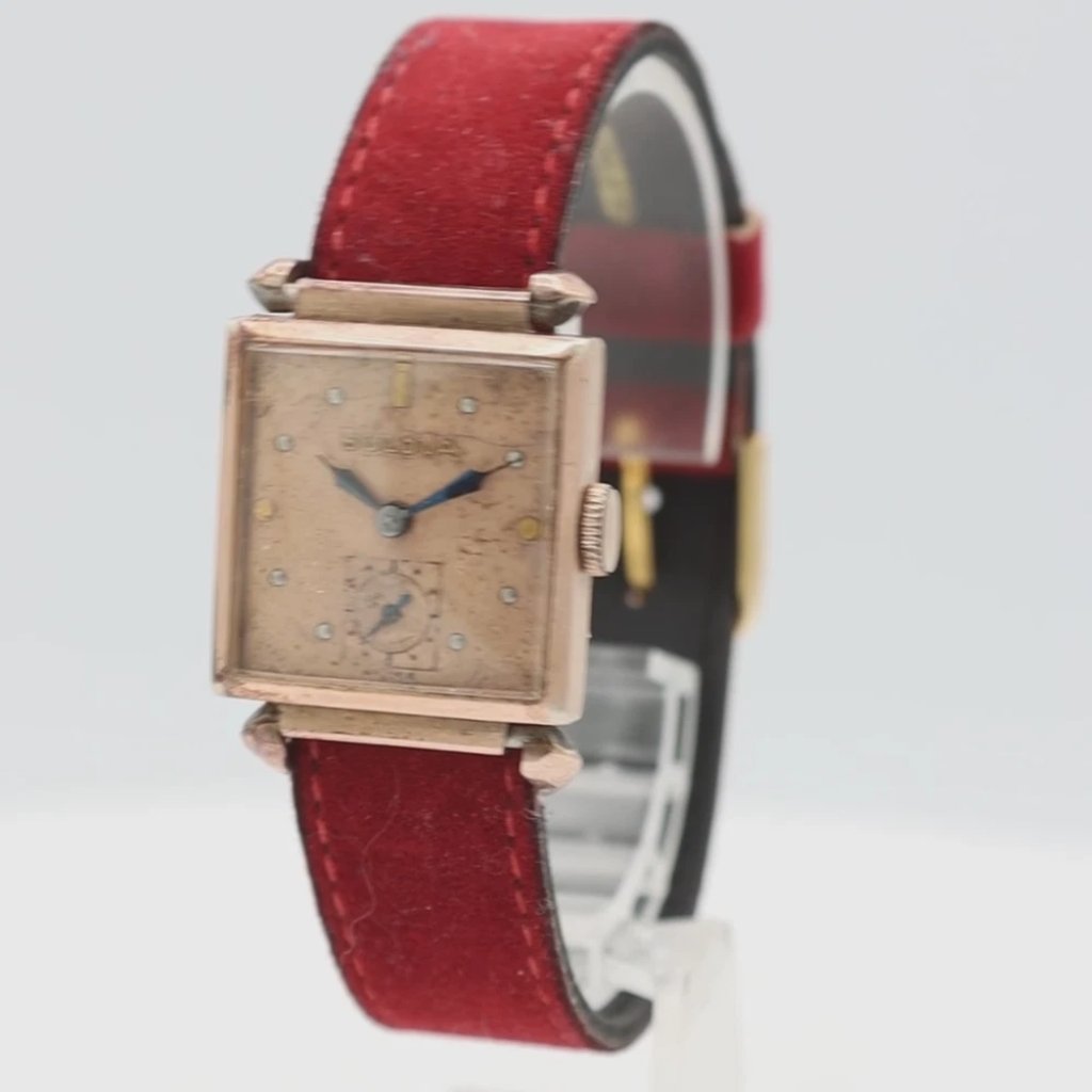 Vintage Bulova Conrad Men's Mechanical Wristwatch 8ah Swiss 14k Rose Gold Filled